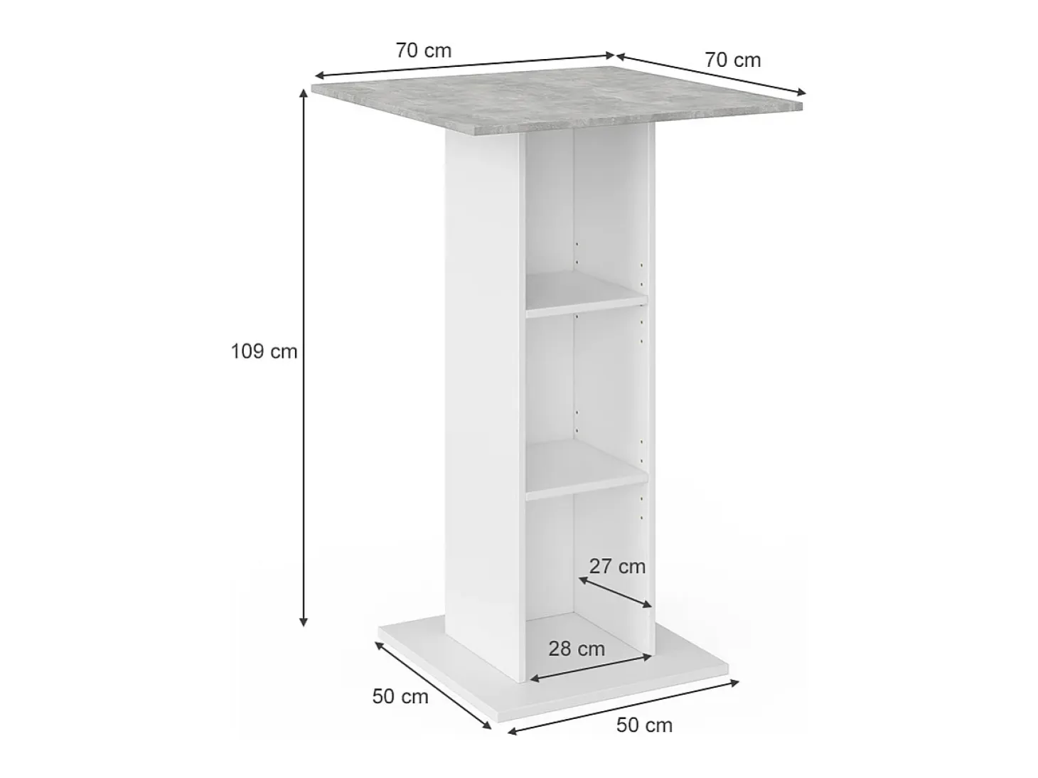 Mesa de bar hormigón 70x70x109 rodeo