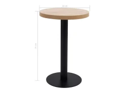 Mesa de bistró MDF marrón claro 50 cm