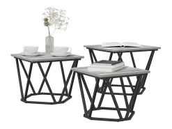 Mesa de Café 3 piezas Gris sonoma 50 x 50 x 40 cm