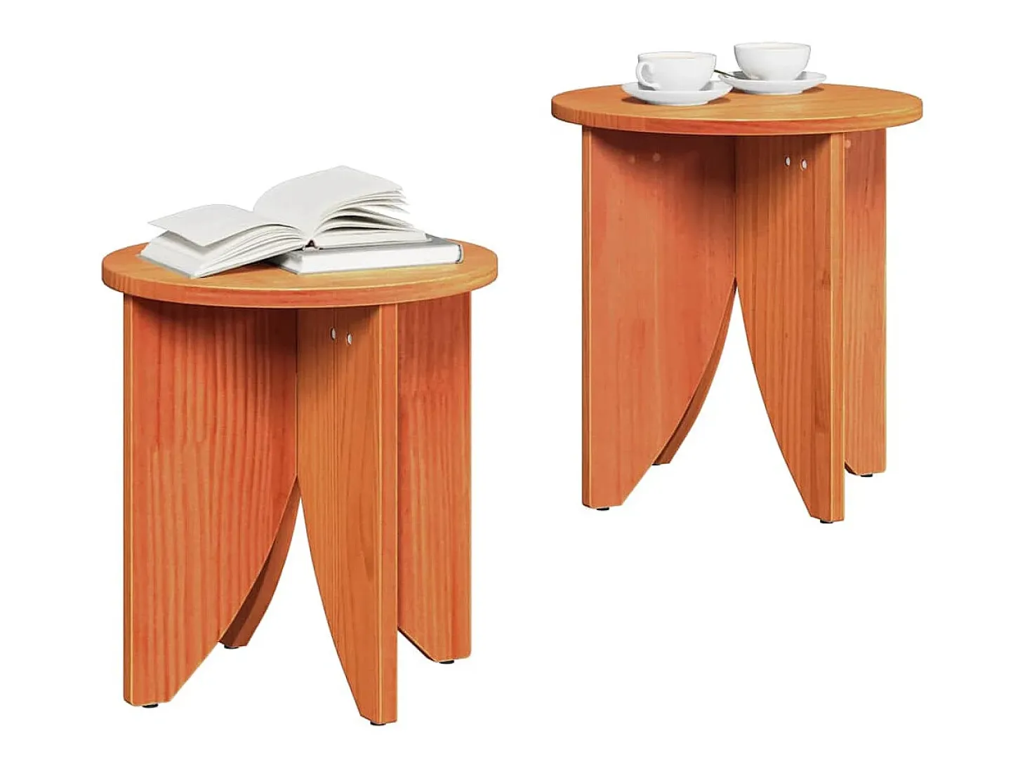 Mesa de Café 2 piezas Marrón cera 41.5 x 41.5 x 44 cm