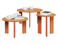 Mesa de Café 3 piezas Marrón cera 47.5 x 47.5 x 27 cm