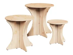 Mesa de Café 3 piezas Natural 46 x 46 x 47 cm