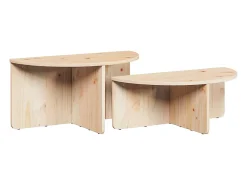 Mesa de Café 2 piezas Natural 79 x 39.5 x 40 cm