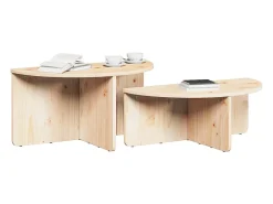 Mesa de Café 2 piezas Natural 79 x 39.5 x 40 cm