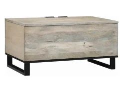 Mesa de Café Beige y Negro 80 x 50 x 40 cm