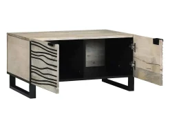 Mesa de Café Beige y Negro 80 x 50 x 40 cm