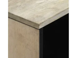 Mesa de Café con cajón Beige y Negro 80 x 54 x 40 cm
