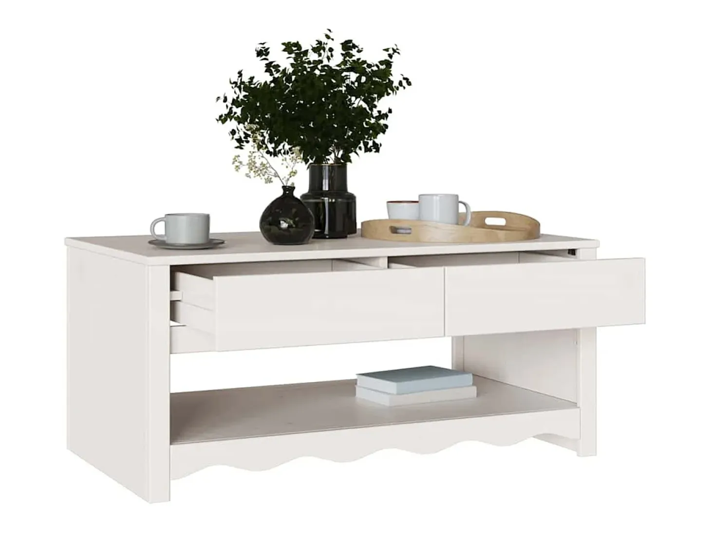 Mesa de Café Drammen 99 x 55 x 45 cm Madera maciza de pino