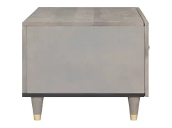 Mesa de Café Gris 80 x 50 x 40 cm madera maciza de mango