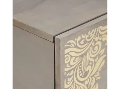 Mesa de Café Gris 80 x 50 x 40 cm madera maciza de mango