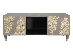 Mesa de Café Gris 100 x 54 x 40 cm madera maciza de mango