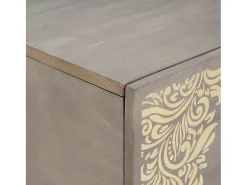 Mesa de Café Gris 100 x 54 x 40 cm madera maciza de mango