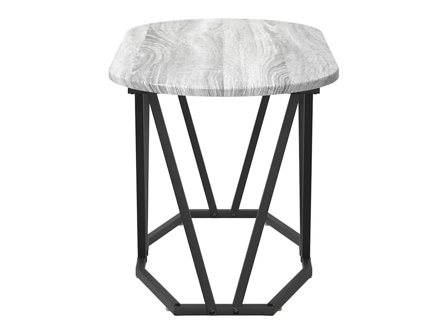 Mesa de Café Gris 80 x 40 x 40.5 cm Madera engineered y metal