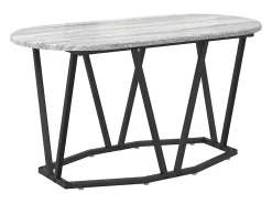 Mesa de Café Gris 80 x 40 x 40.5 cm Madera engineered y metal