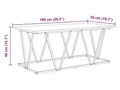 Mesa de Café Gris sonoma 100 x 50 x 40 cm