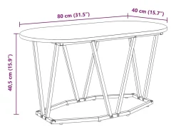 Mesa de Café Madera vieja 80 x 40 x 40.5 cm