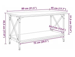 Mesa de Café Madera vieja 80 x 45 x 45.5 cm