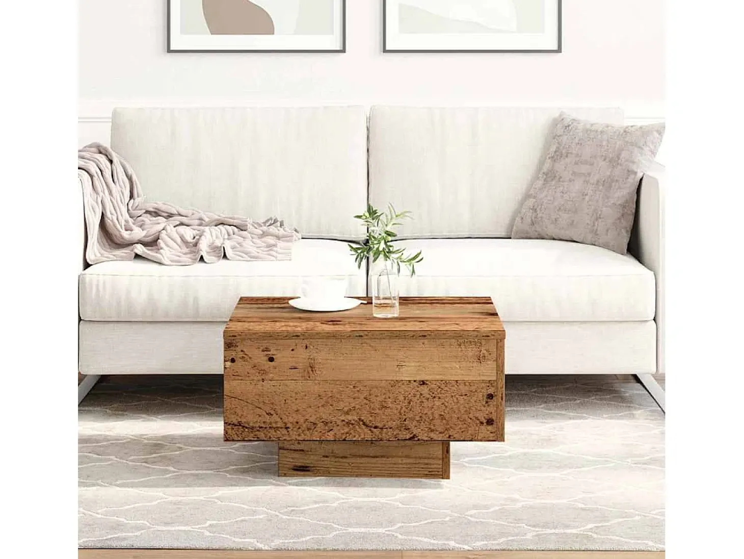 Mesa de Café Madera vieja 55 x 55 x 31 cm Madera contrachapada