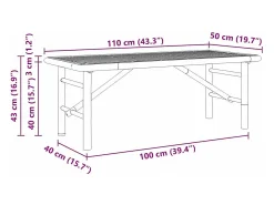 Mesa de Café Marrón 110 x 50 x 43 cm Bambú