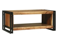 Mesa de Café Marrón 90 x 50 x 38 cm madera maciza de acacia