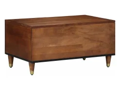 Mesa de Café Marrón miel 80 x 50 x 40 cm madera maciza de mango