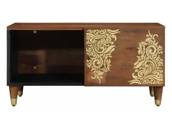Mesa de Café Marrón miel 80 x 50 x 40 cm madera maciza de mango