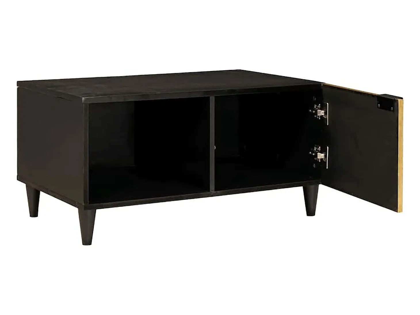 Mesa de Café Negro y dorado 80 x 50 x 40 cm