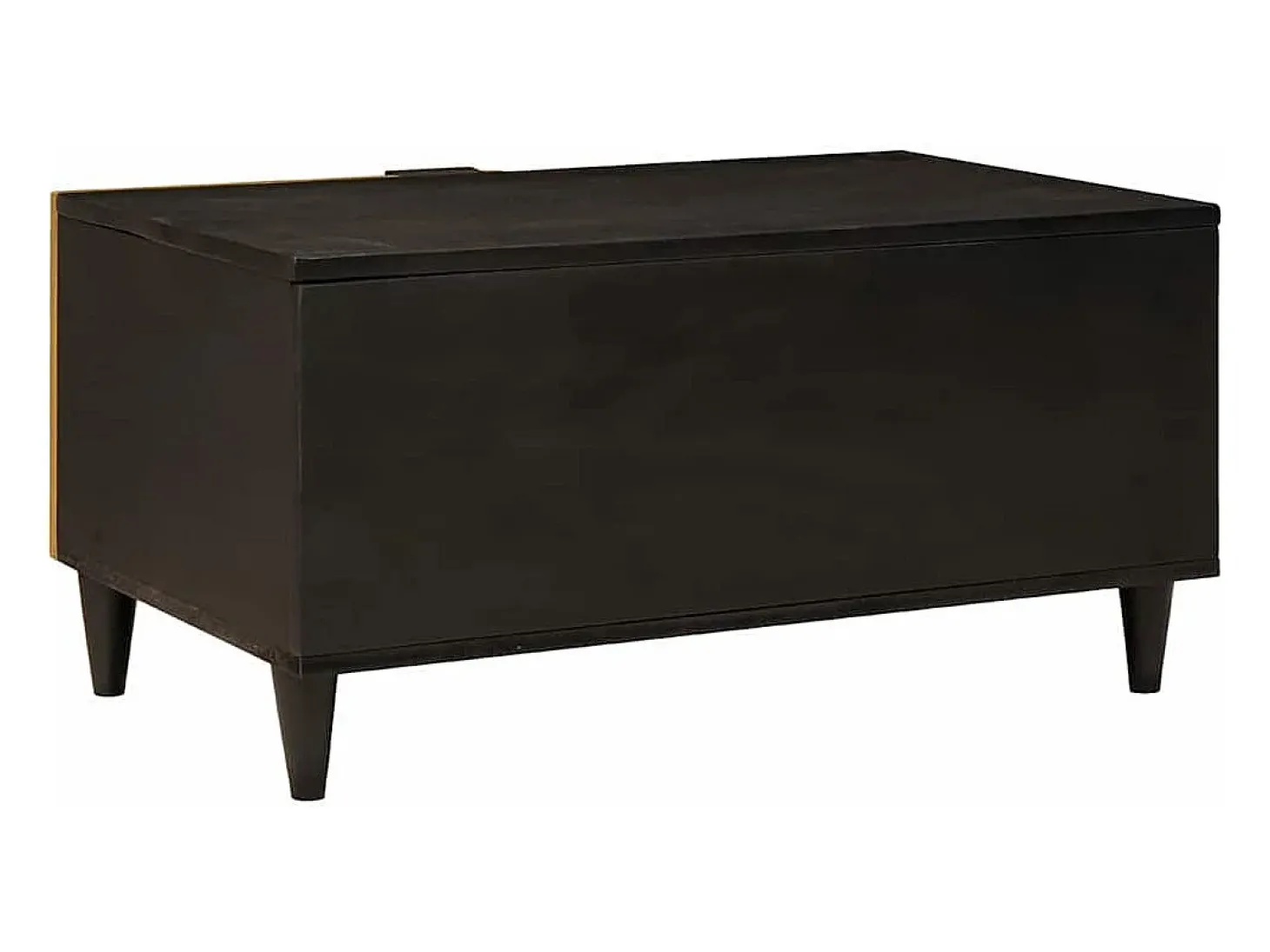 Mesa de Café Negro y dorado 80 x 50 x 40 cm