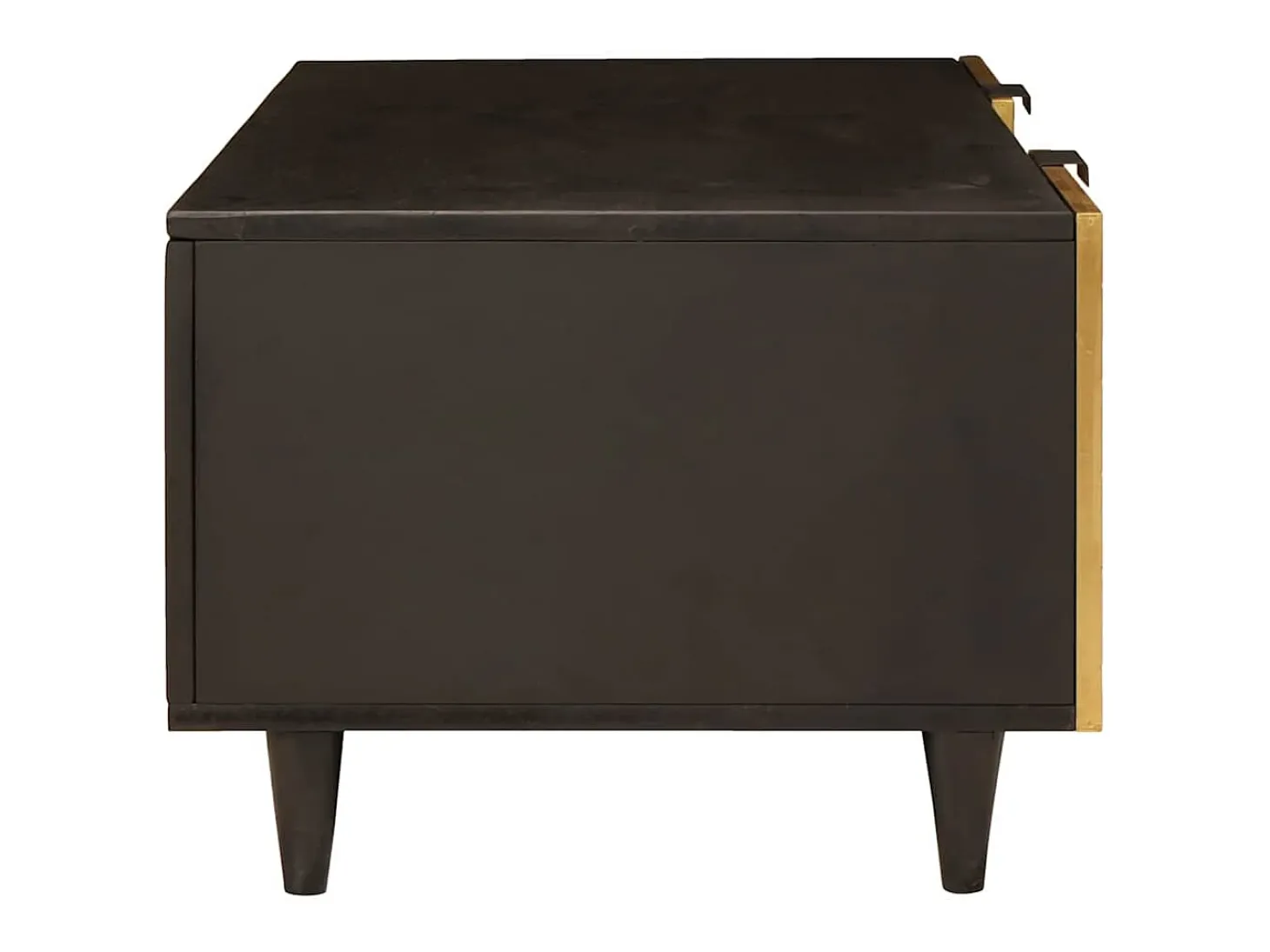Mesa de Café Negro y dorado 100 x 54 x 40 cm