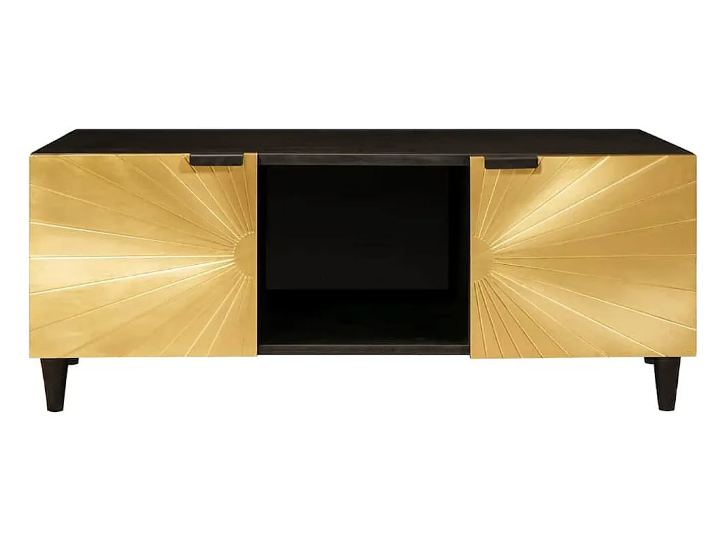Mesa de Café Negro y dorado 100 x 54 x 40 cm