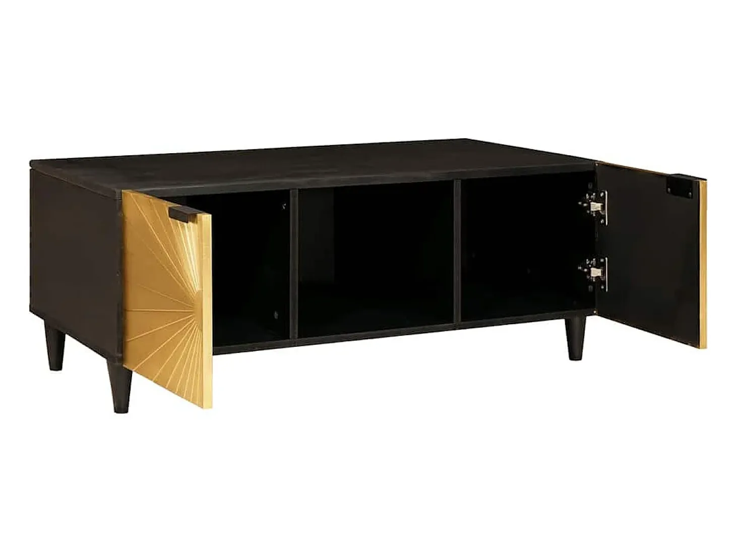 Mesa de Café Negro y dorado 100 x 54 x 40 cm