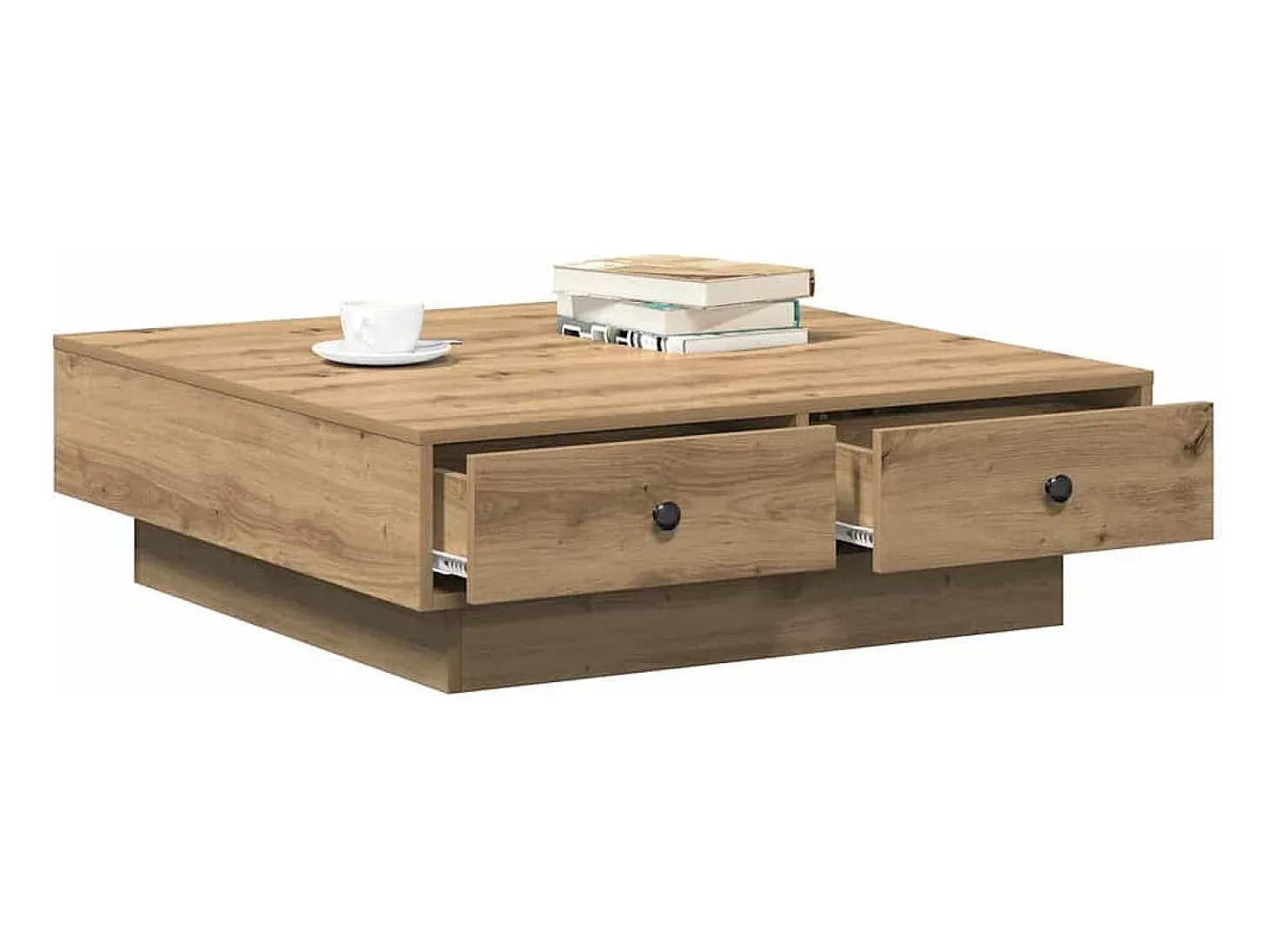 Mesa de Café Roble artisan 90 x 90 x 28 cm Madera contrachapada
