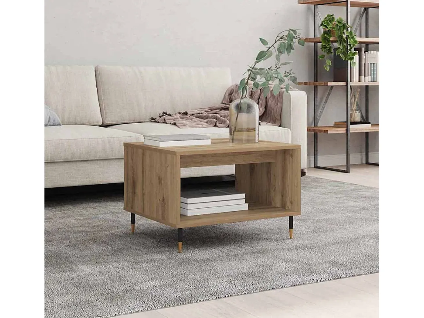 Mesa de Café Roble artisan 60 x 50 x 40 cm Madera contrachapada