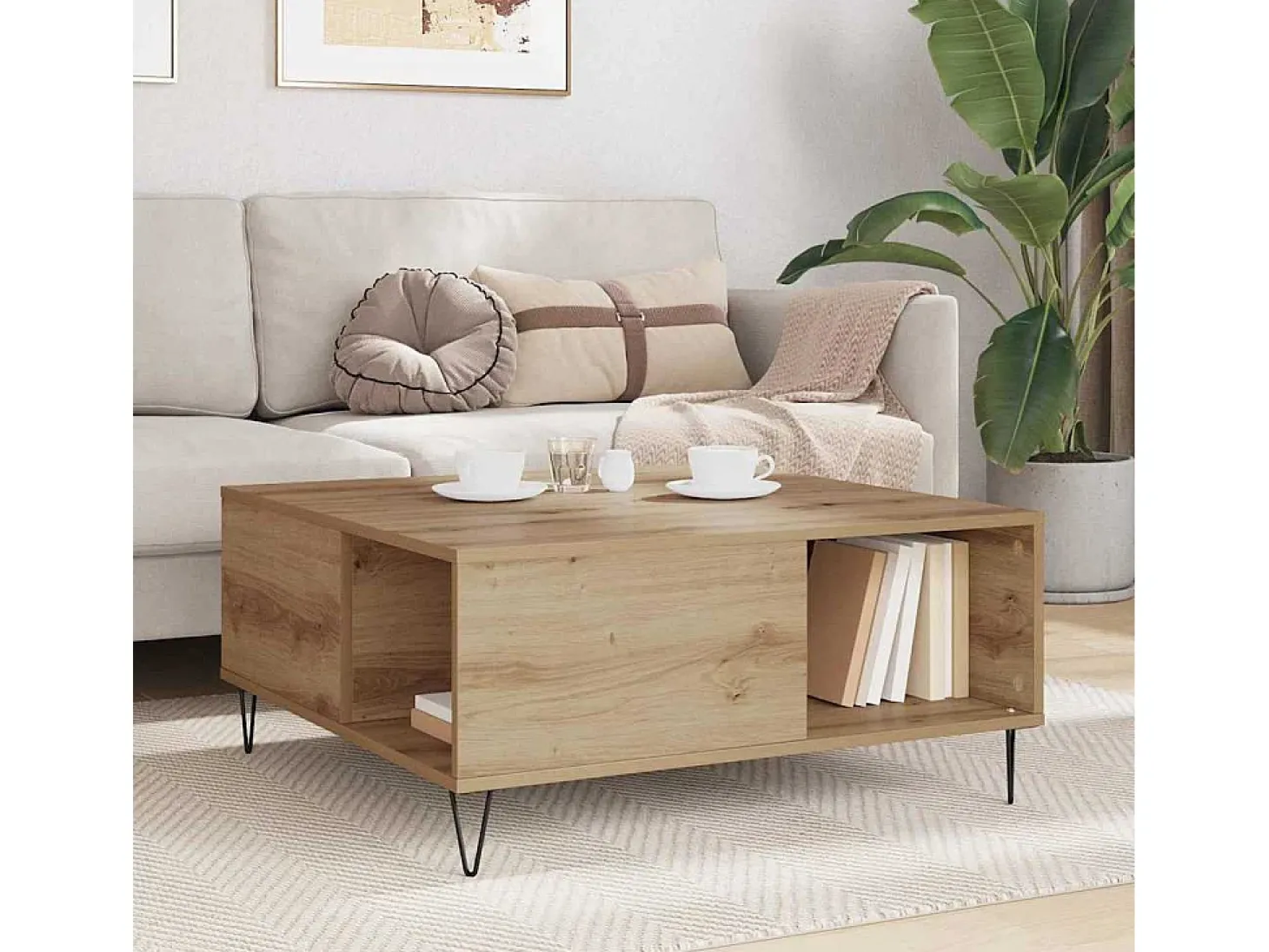 Mesa de Café Roble artisan 80 x 80 x 36.5 cm
