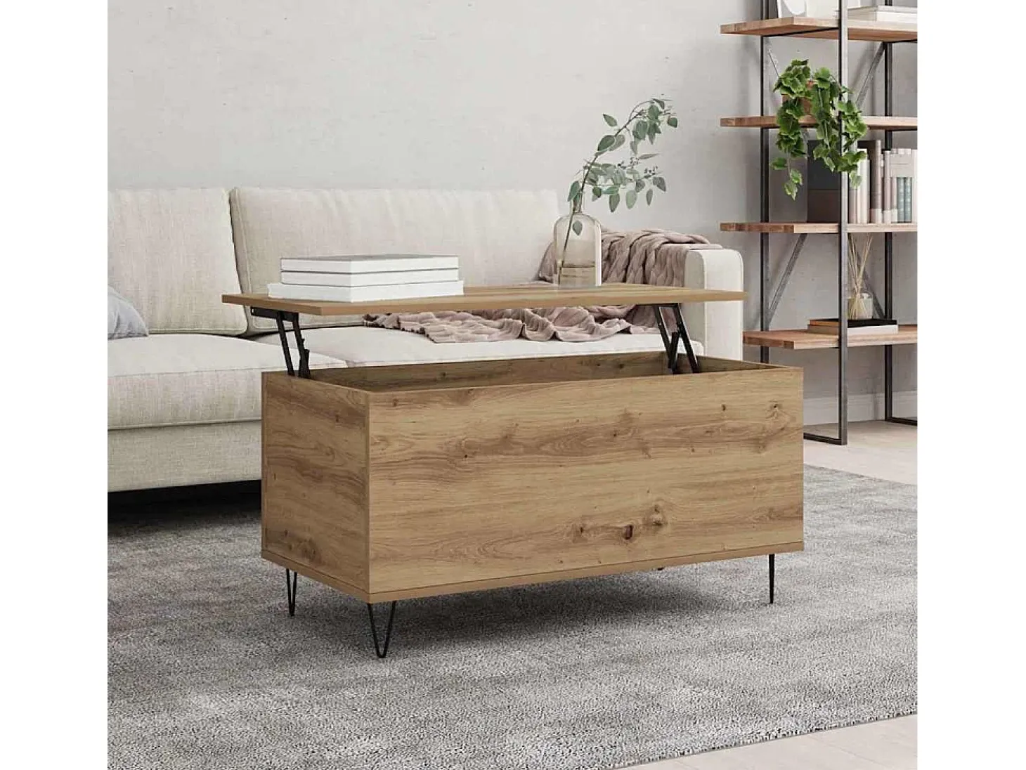 Mesa de Café Roble artisan 90 x 44.5 x 45 cm
