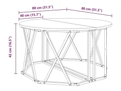 Mesa de Café Roble artisan 80 x 80 x 42 cm
