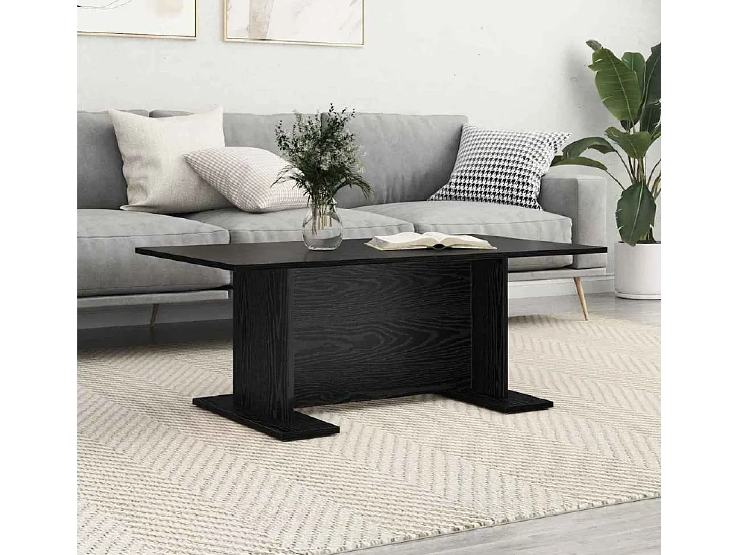 Mesa de Café Roble negro 103.5 x 60 x 40 cm
