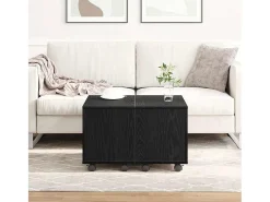 Mesa de Café Roble negro 60 x 60 x 38 cm Madera contrachapada
