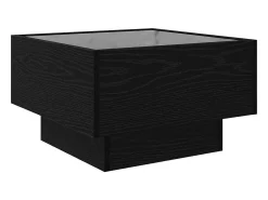 Mesa de Café Roble negro 50 x 50 x 30 cm Madera contrachapada