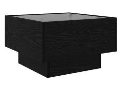 Mesa de Café Roble negro 50 x 50 x 30 cm Madera contrachapada