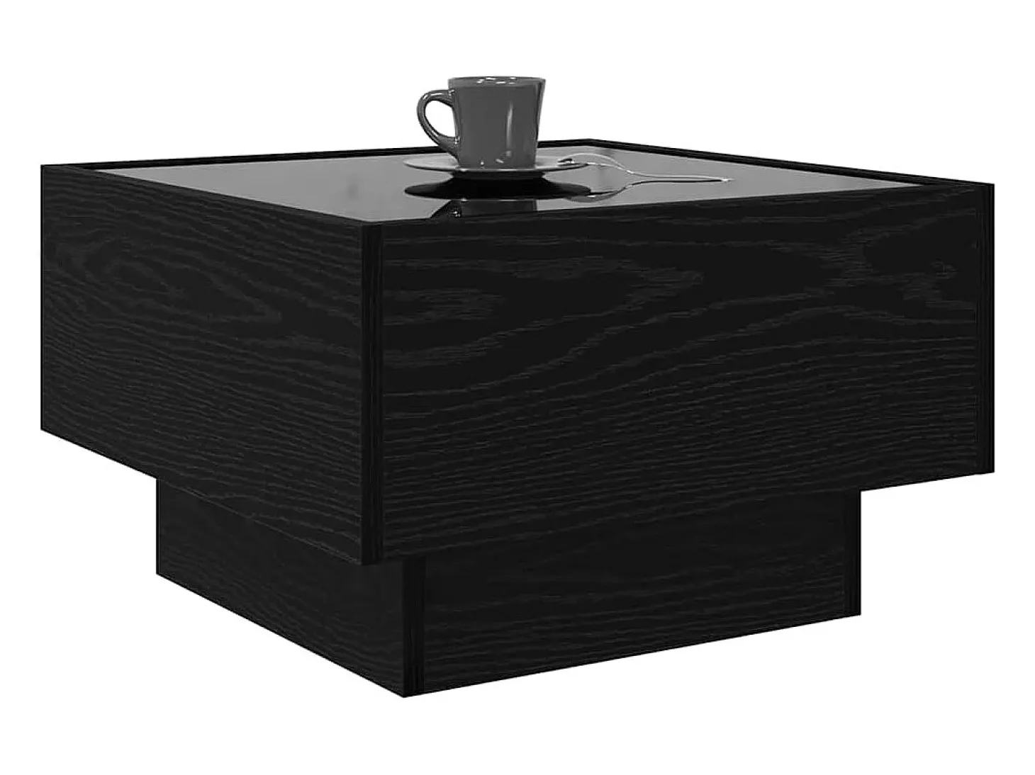 Mesa de Café Roble negro 50 x 50 x 30 cm Madera contrachapada