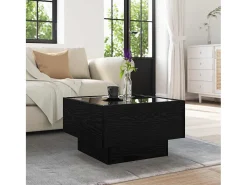 Mesa de Café Roble negro 50 x 50 x 30 cm Madera contrachapada