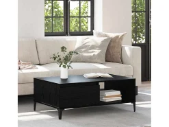Mesa de Café Roble negro 90 x 60 x 35 cm Madera contrachapada