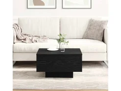 Mesa de Café Roble negro 55 x 55 x 31 cm Madera contrachapada