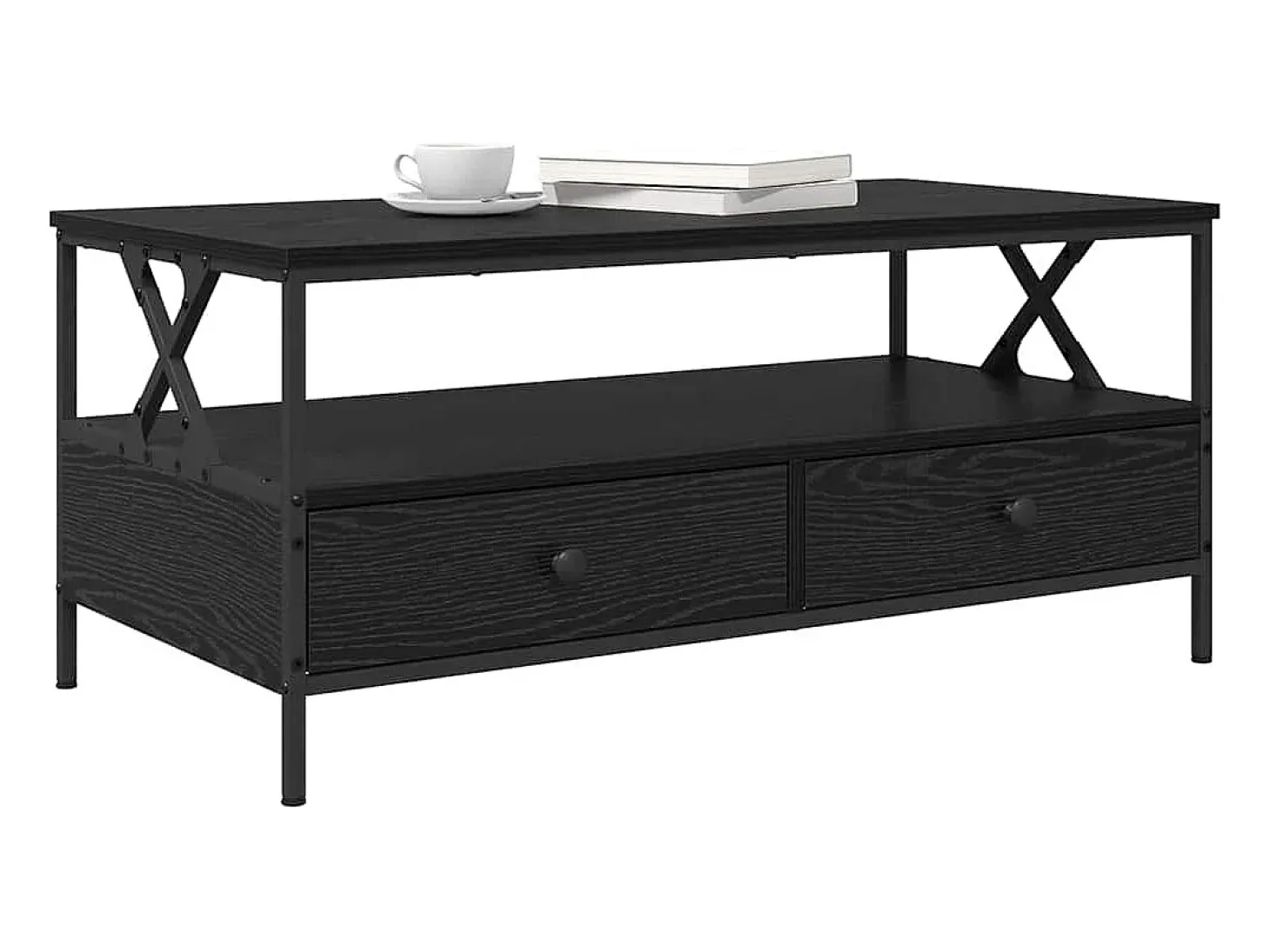 Mesa de Café Roble negro 100 x 51 x 45 cm Madera contrachapada