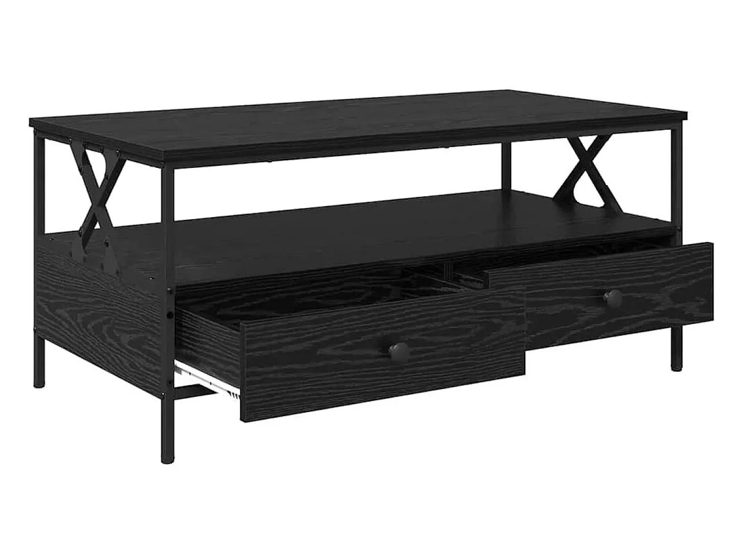 Mesa de Café Roble negro 100 x 51 x 45 cm Madera contrachapada