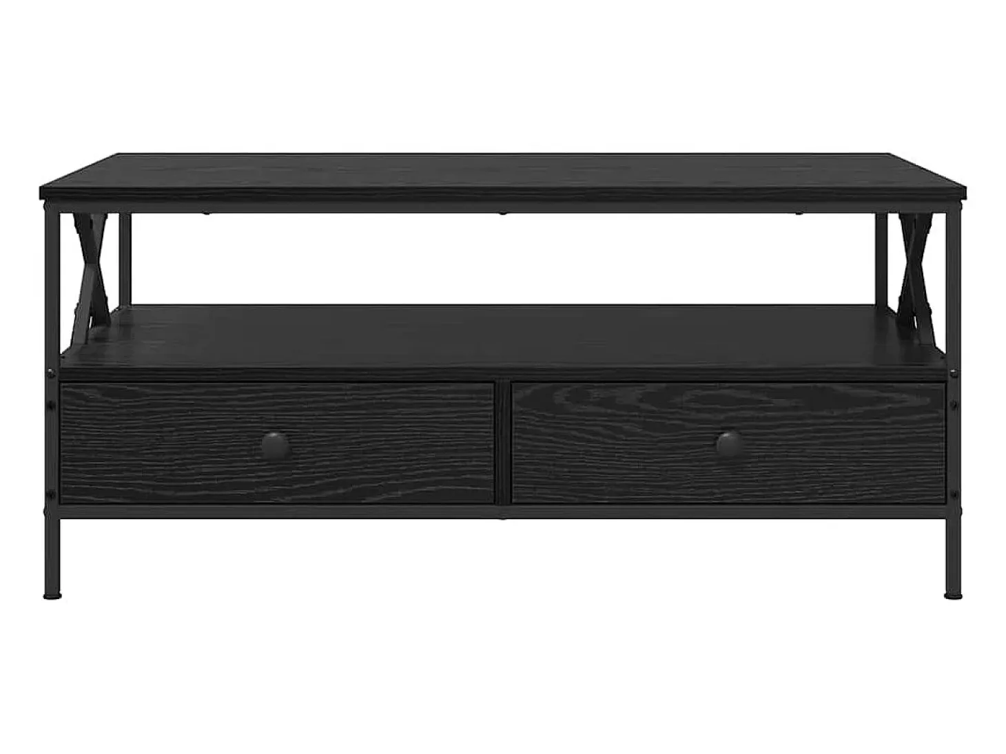 Mesa de Café Roble negro 100 x 51 x 45 cm Madera contrachapada