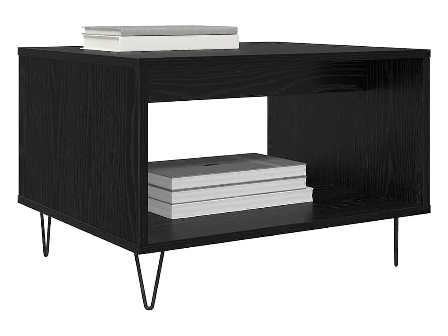 Mesa de Café Roble negro 60 x 50 x 40 cm Madera contrachapada