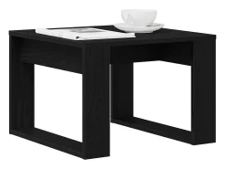 Mesa de Café Roble negro 50 x 50 x 35 cm Madera contrachapada
