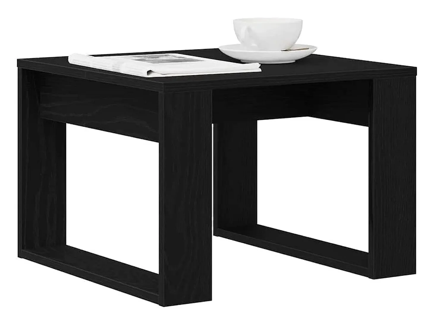 Mesa de Café Roble negro 50 x 50 x 35 cm Madera contrachapada